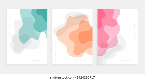 collection of modern fluid shape wallpaper for wall decor vector