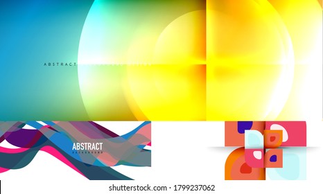 Collection of modern geometric abstract vector backgrounds