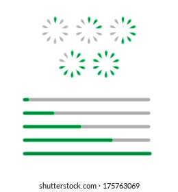 Collection of modern glowing preloaders and progress loading bars