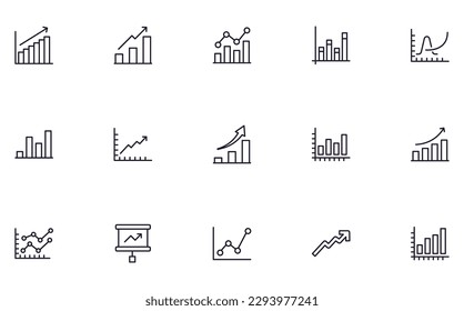 Collection of modern growth outline icons. Set of modern illustrations for mobile apps, web sites, flyers, banners etc isolated on white background. Premium quality signs.  