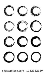 Collection modern grunge black circle frame