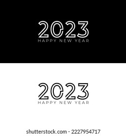 Collection of modern Happy New Year 2023 design background. Twenty Twenty Three design vector