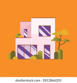 Collection of modern house and building vector illustrations. Premium flat design architecture icons featuring contemporary residential homes, real estate property facades, and modern apartments, perfect for housing projects, property branding, and urban construction concepts.