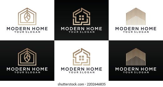 Collection Modern House Logos Architects Buildings Stock Vector ...