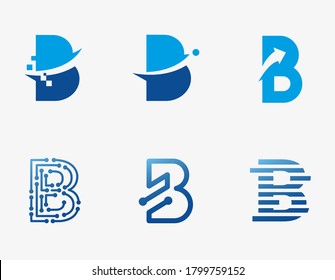 Collection of modern letter B logos