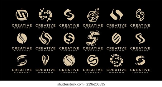Colección letra moderna diseño del logotipo de S, letra diseño del logotipo de S, marca de la tecnología de diseño del logotipo de S