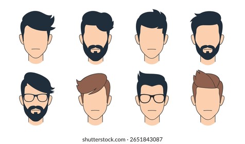 A Collection of Modern Men's Hairstyles and Beard Styles Showcasing Different Looks
