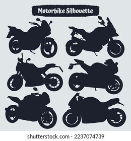 Collection of modern motorbike silhouettes vector