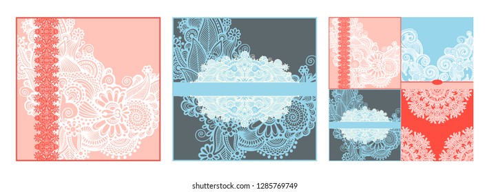 collection of modern ornamental template, vector illustration