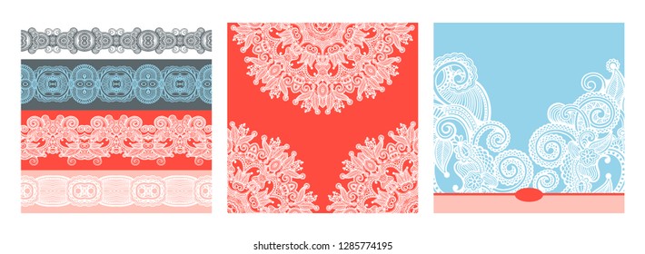 collection of modern ornamental template, vector illustration