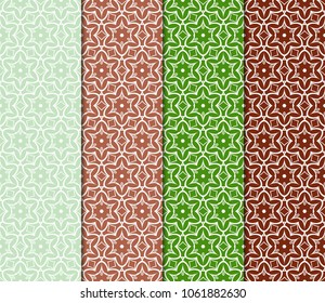 collection of modern pattern with geometric art deco ornament. vector illustration. oriental design.