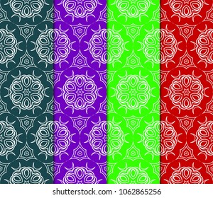 collection of modern pattern with geometric art deco ornament. vector illustration. oriental design.