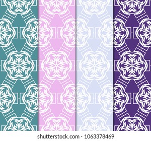 collection of modern pattern with geometric art deco ornament. vector illustration. oriental design.