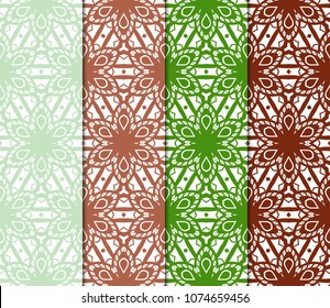 collection of modern pattern with geometric art deco ornament. vector illustration. oriental design.