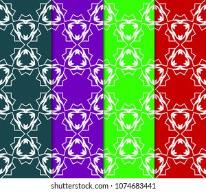 collection of modern pattern with geometric art deco ornament. vector illustration. oriental design.
