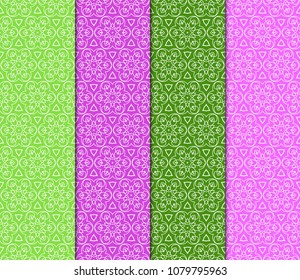 collection of modern pattern with geometric art deco ornament. vector illustration. oriental design.