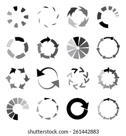collection of modern preloaders, loading sign vector