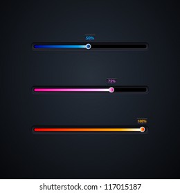 Collection of modern preloaders and progress loading bars, vector illustration, eps 10