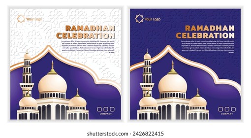 collection modern Ramadan posters, social media post greeting cards