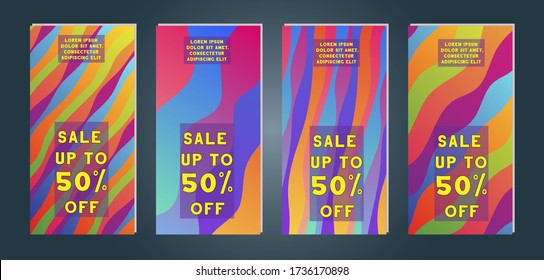 Collection of modern sale banner template. Vector illustration. Promotion flyer for social media