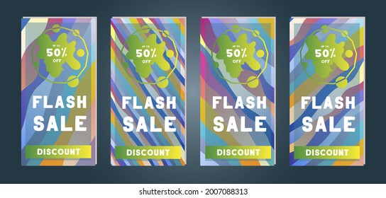 Collection of modern sale banner template. Vector illustration. Promotion flyer for social media