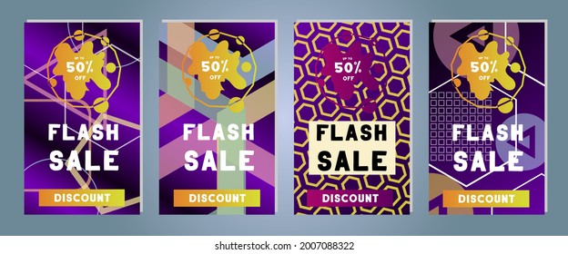 Collection of modern sale banner template. Vector illustration. Promotion flyer for social media