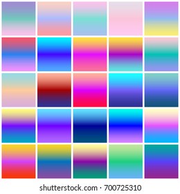 Collection of modern screen gradient backgrounds. Trendy colors, gradient for mobile app and website design, blend color set, creative colorful gradient for ypur design.