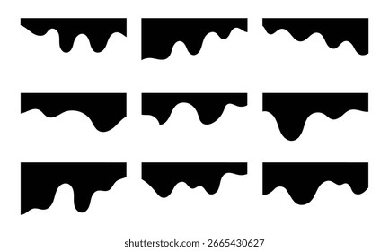 Collection of Modern separator header for website and app. Set of dividers shape. Curve line wave collection of abstract design element for top and bottom page web site. Vector illustration in eps 10.