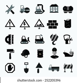 Collection of modern shadow flat icon. Traffic and transport sign.