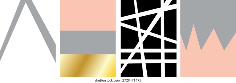 A collection of modern, simple, abstract illustrations. Stylish aesthetics.