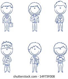 Collection of modern and smart students