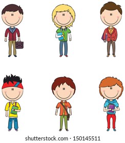 Collection of modern and smart students
