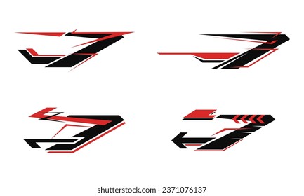 Collection of modern striped vehicle wrap vinyl sticker design