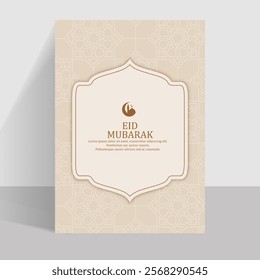 Collection of modern style Eid Al-Fitr Mubarak Ramadan Mubarak greeting cards with Windows and arches, Islamic Style Greeting Background  with Arabic Ornaments.