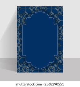 Collection of modern style Eid Al-Fitr Mubarak Ramadan Mubarak greeting cards with Windows and arches, Islamic Style Greeting Background  with Arabic Ornaments.