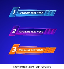 Collection modern technology lower third vector