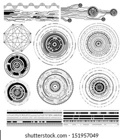 collection of modern technology theme vector design elements