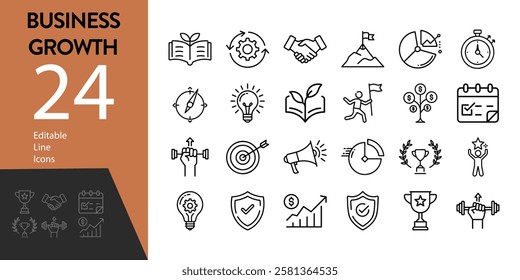 Collection of Modern Thin Line Style Icons Set Of Business Related Icons Set On Isolated White Background