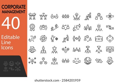 Collection of Modern Thin Line Style Icons Set Of Business Related Icons Set On Isolated White Background