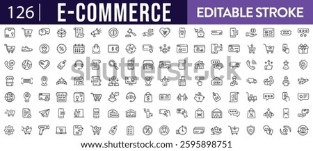 Collection of Modern Thin Line Style Icons Set Of Business Related Icons Set On Isolated White Background