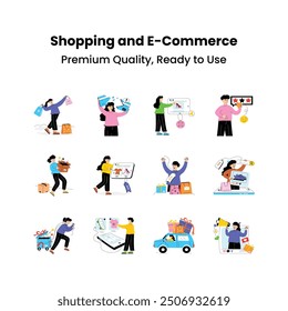 Collection of Modern Vector Design Illustrations of Shopping Sales and E Commerce