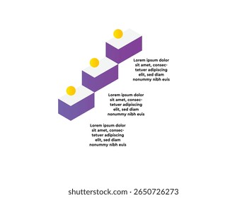 Eine Sammlung moderner Vektorinfografiken mit einer Vielzahl von Layouts zur effektiven Visualisierung von Daten und Ideen. Enthält eine vertikale Stufeninfografik mit geschichteten Blöcken und Pfeilanzeigen - i004