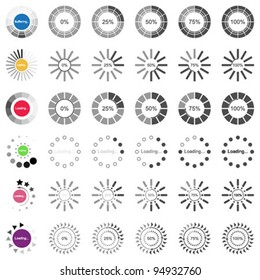 Collection of modern vector Loading and Buffering bars. Easy to edit.
