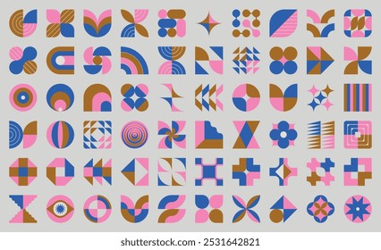 Collection of modernist abstract graphic vector elements