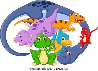 Collection mom and baby dinosaur 