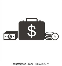 una colección de ícono de dinero, arte vectorial.