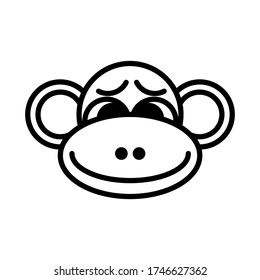 Collection Monkey Head Icon Templates Minimalist Stock Vector (Royalty ...