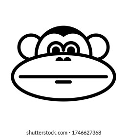 collection of monkey head icon templates. minimalist art line design. vector illustration
