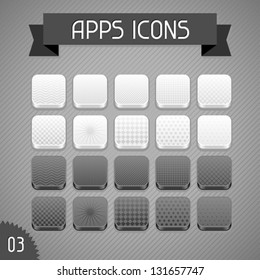 Collection of monochrome apps icons. Set 3.