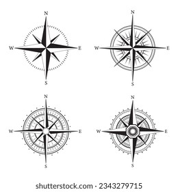 collection of monochrome compass logo